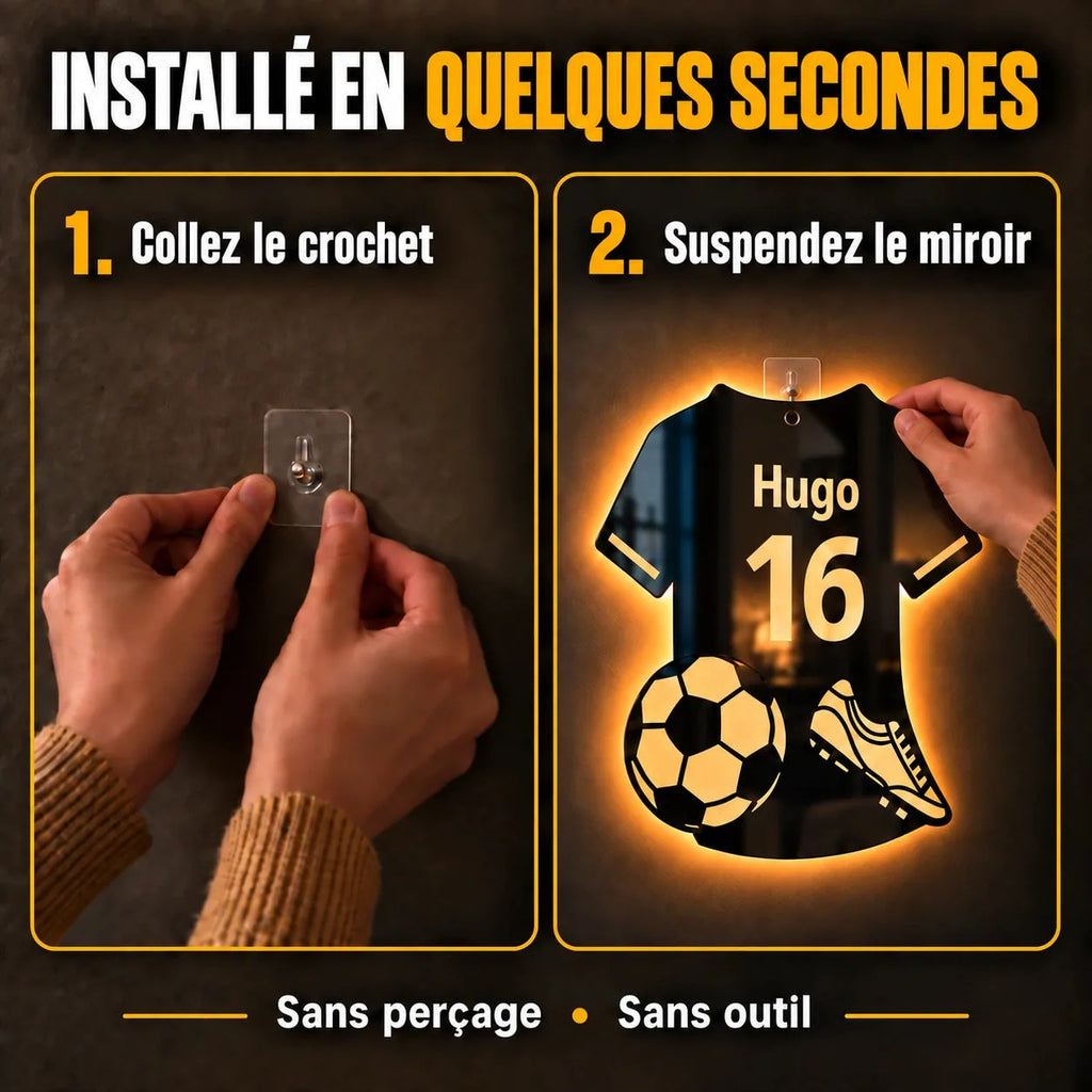 Miroir LED Football Personnalisé