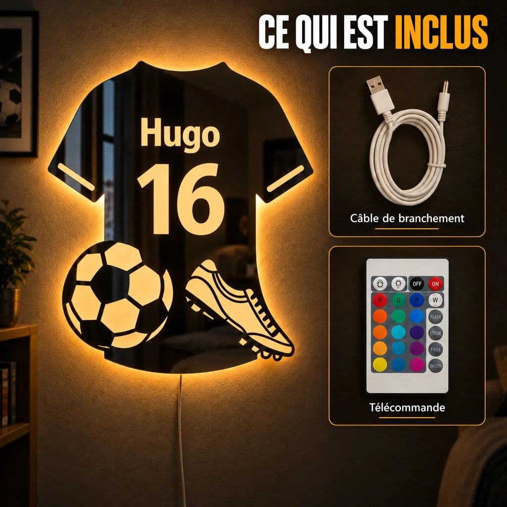 Miroir LED Football Personnalisé