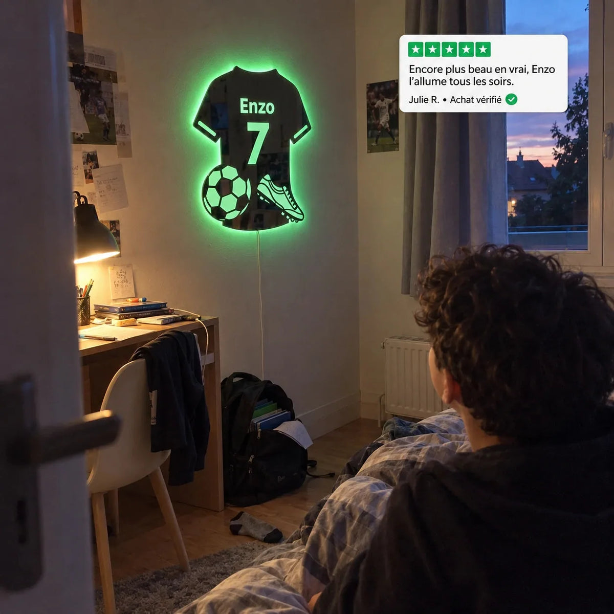 Miroir LED Football Personnalisé