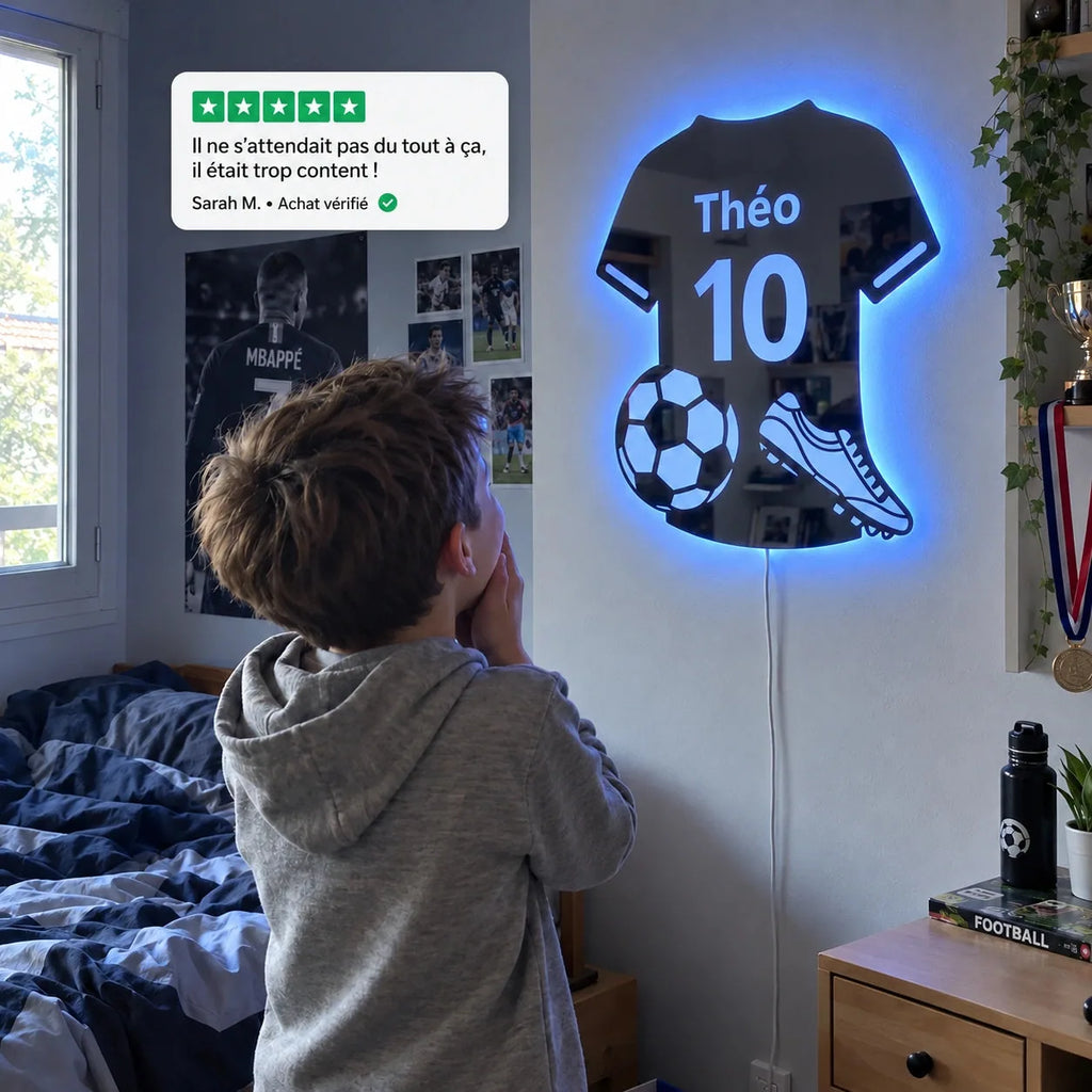 Miroir LED Football Personnalisé